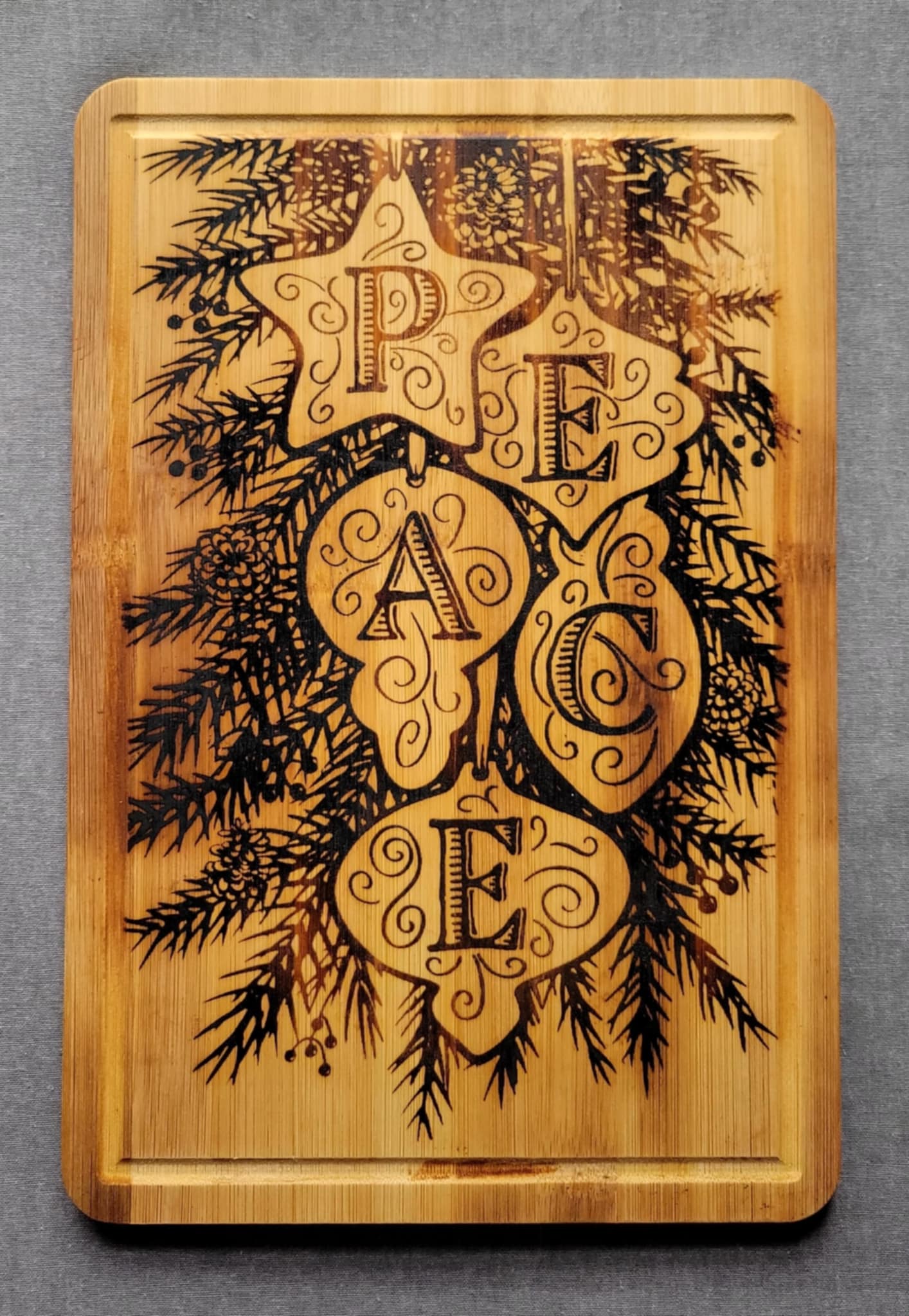 Wood-Burned Cutting Board - PEACE