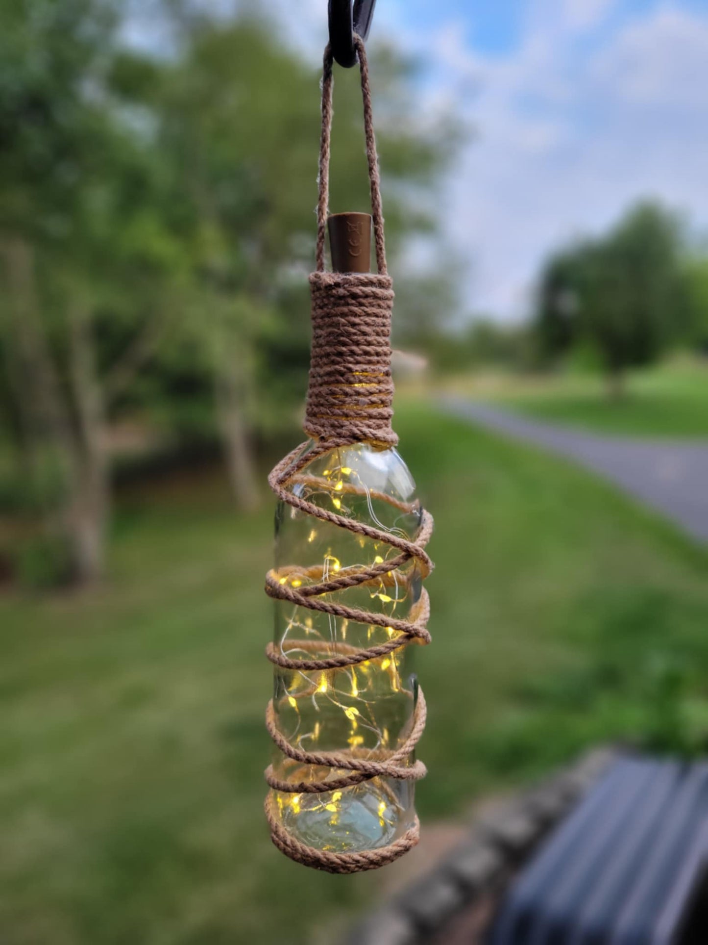 Wine Bottle Light - Clear with Warm White Lights